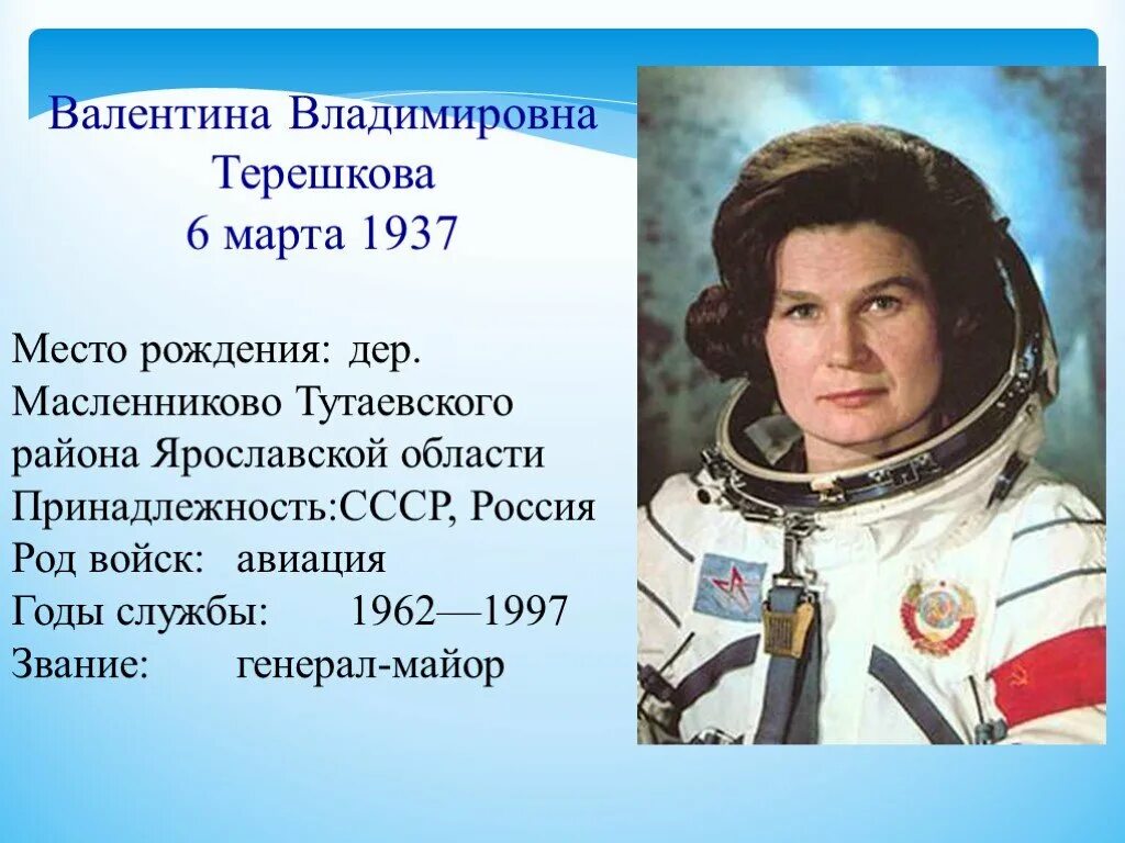 Сколько сегодня лет исполнилось валентине терешковой. Космический корабль валентины терешковой.