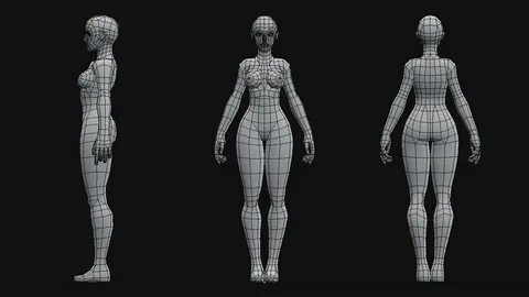 ArtStation - Low-Poly Female Base Mesh, Andrew Chacon Дизайн Игрового Персо...