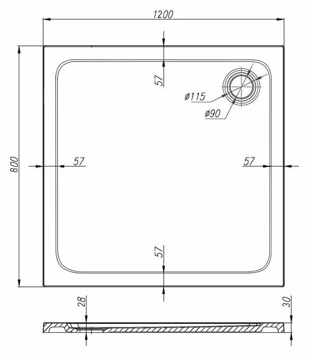 Душевой поддон 120x80. Чертеж душевого поддона 80-80. Поддон стальной 90*90 Antika APS-90101. Душевой поддон 100х80 чертеж.