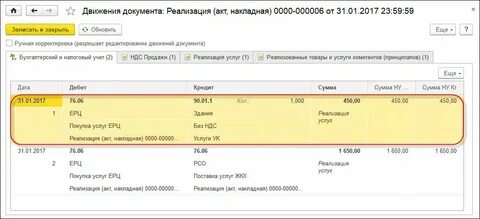 Отражен ндс от реализации проводка