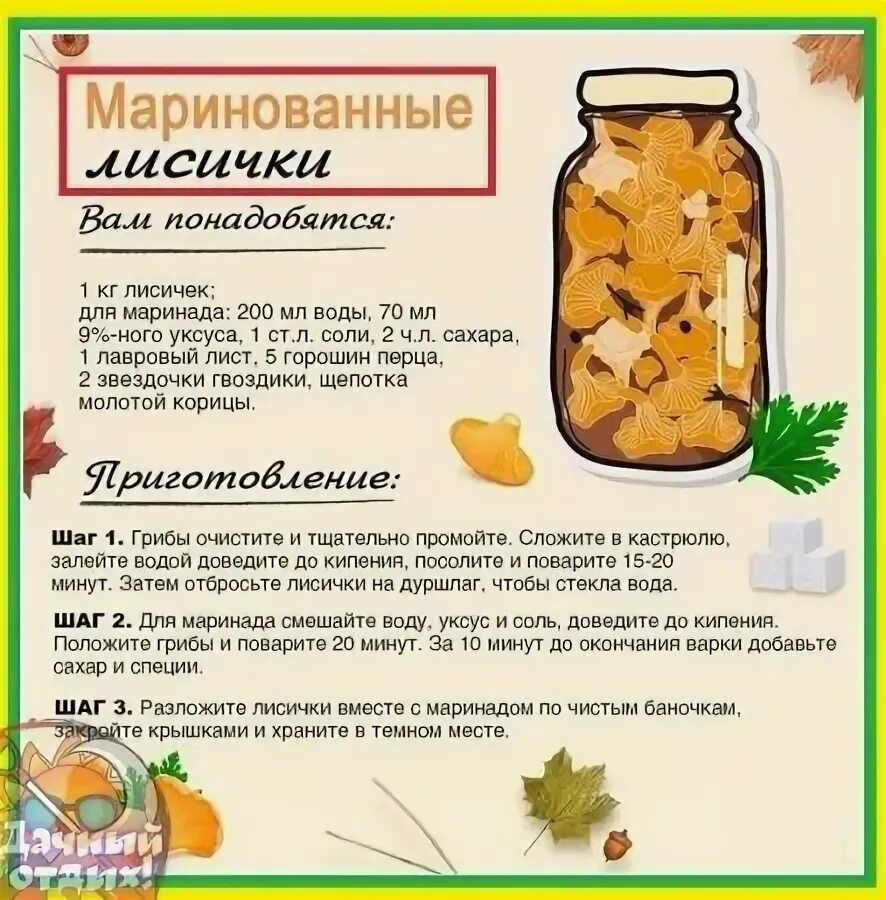 Рецепт как замариновать лисички