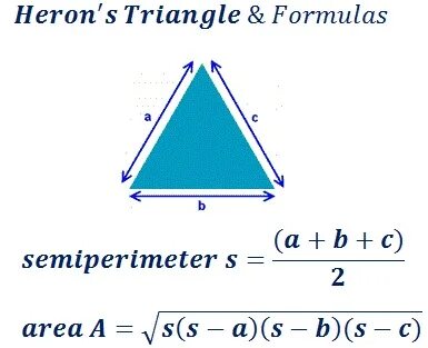 Triangle formula. Formula for triangle area. herons formula triangle area. heron triangle.