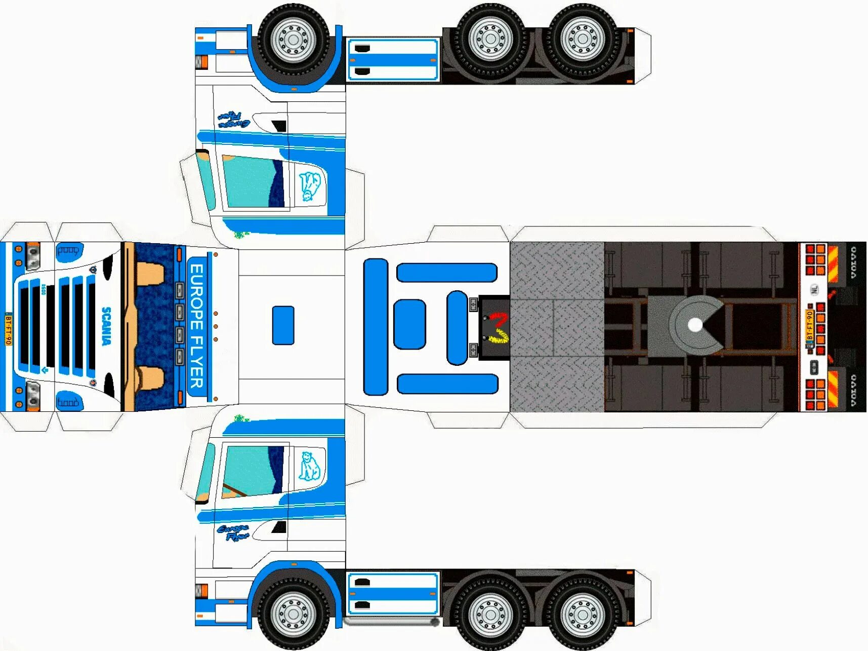 Распечатать модель для склеивания. Тягач Вольво развертка. Тягач КАМАЗ развертка. Scania тягач модель из бумаги. Развертка тягач Scania.