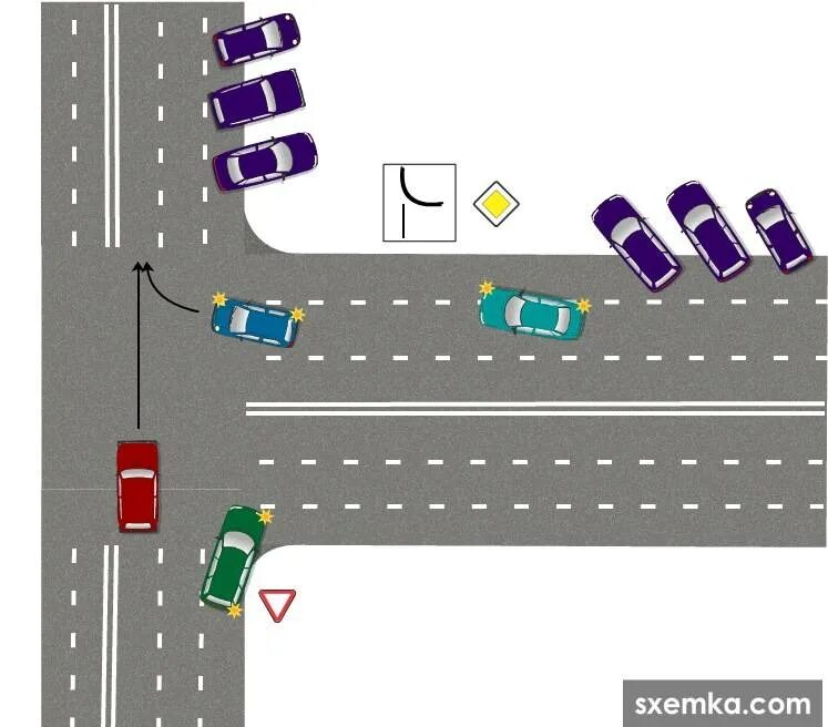 Перекресток дорог т. Т образный перекресток разметка. Проезд т образный перекресток разметка. Т образный перекресток 3 полосы. Поворот налево 2 полосы т образный перекресток.