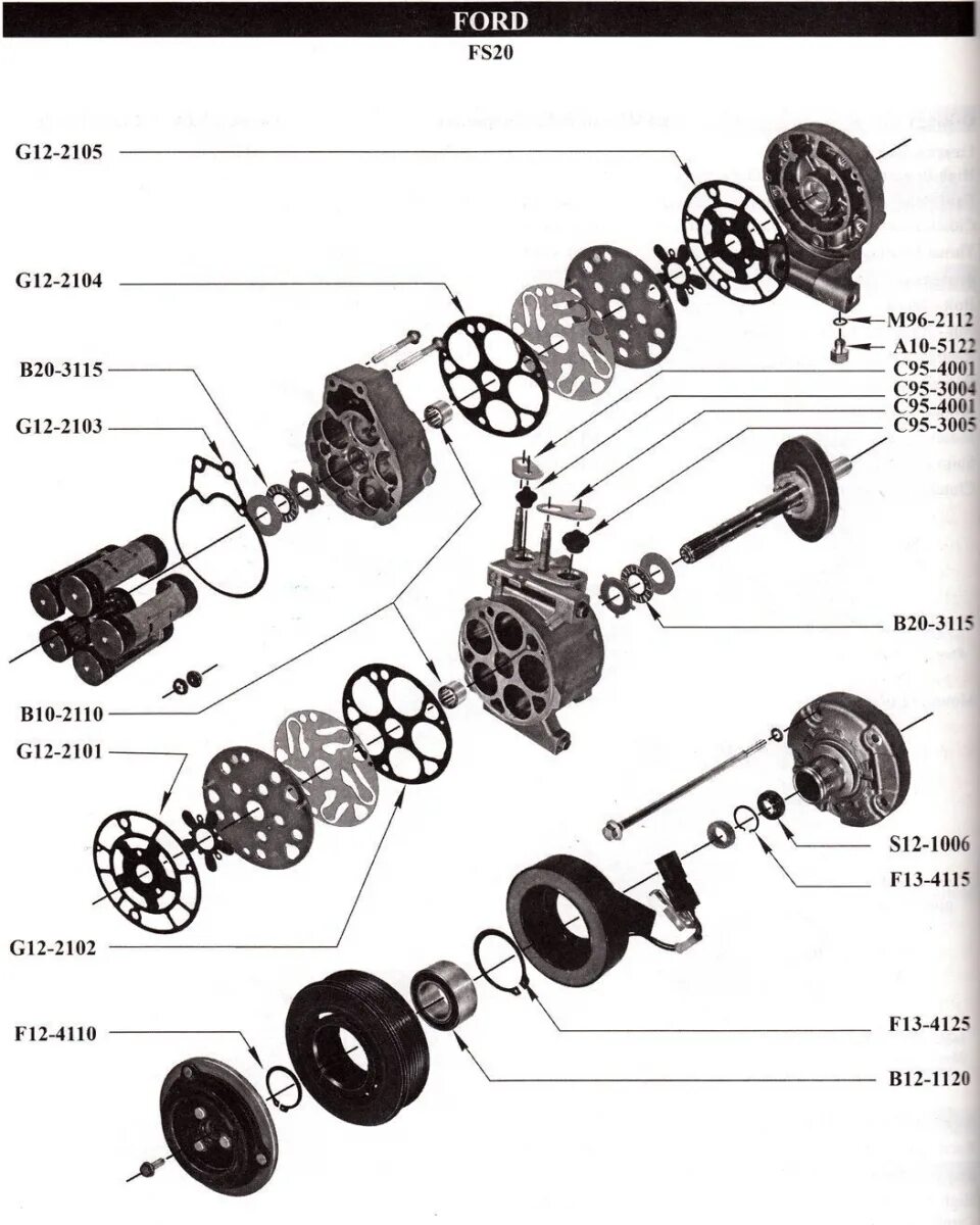3M5H19D629PH Компрессор кондиционера Ford Focus 2 2005-2008 2006 3M5H-19D629-PH 