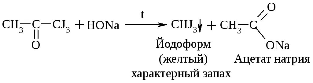 Качественная реакция на ацетон с йодом. Ацетон реакция образования йодоформа. Образование йодоформа из ацетона. Схема реакции образования йодоформа из ацетона.