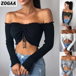 Открытые плечи укороченный топ