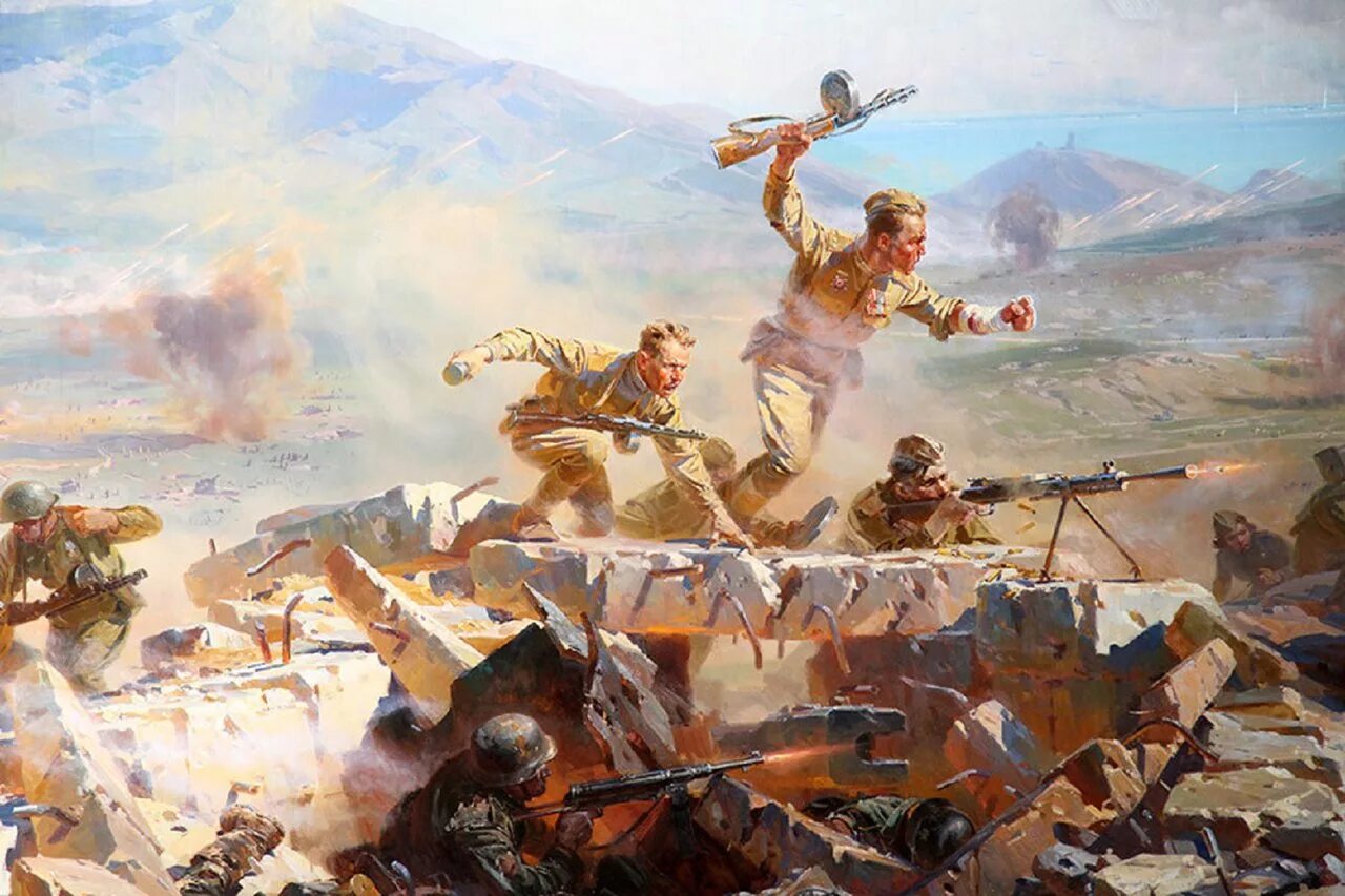 штурм сапун-горы мальцев п. диорама студии грекова 6 рота. оборона севастополя сапун гора 1941. стих сын артиллериста симонов. кавказская война ахульго.