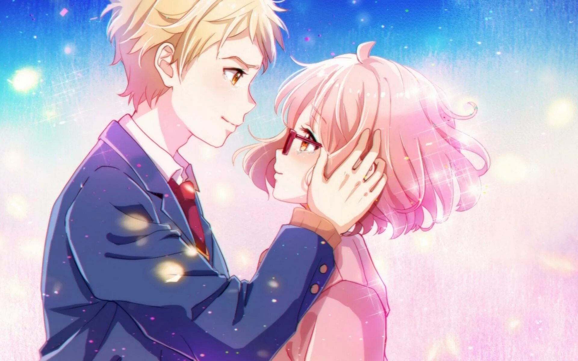 Kuriyama mirai. За гранью kyoukai no kanata. Курияма мирай и акихито. За гранью акихито и мирай. Грани арты.