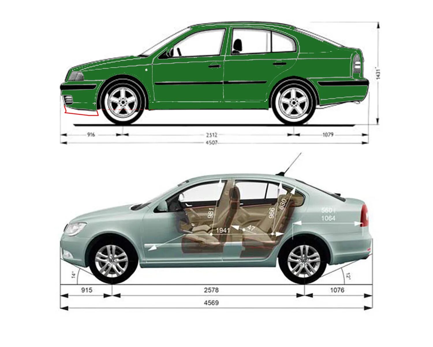 Skoda octavia габаритные размеры