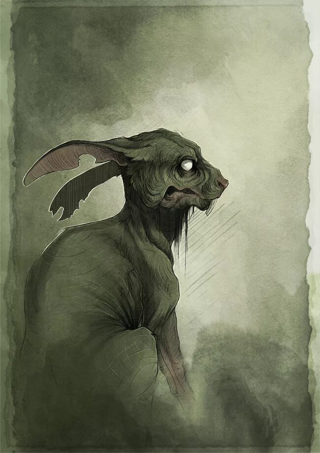 Заек монстр. Заек монстр. Милые монстры. Кролик фэнтези. Заек монстр.