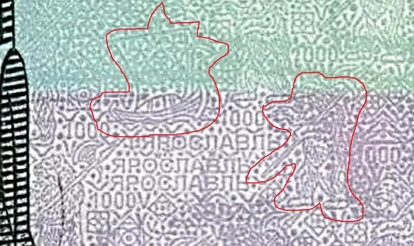 медведь на 1000 купюре