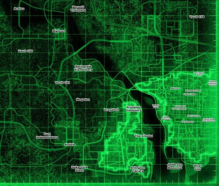 Пупсы fallout 3 расположение на карте Fallout 3: Sector 7, sector 8, maps of the world