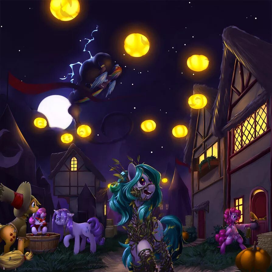 Night pony. My little Pony ночь кошмаров. Май лит пони ночь кошмаров. MLP ночь кошмаров Art. Найтмер Эпплджек.