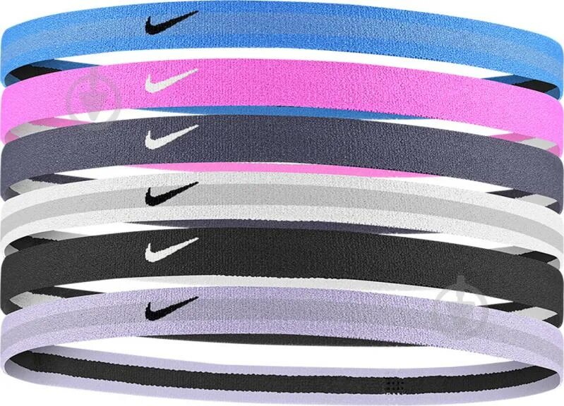 Nike Swoosh Sport Headbands. Повязка Nike Swoosh Headband. Nike Swoosh Sport Headbands 6 шт. Резинка для волос Nike Swoosh Sport Headbands 6 шт., njn92-714, различный цвет. Резинка найк