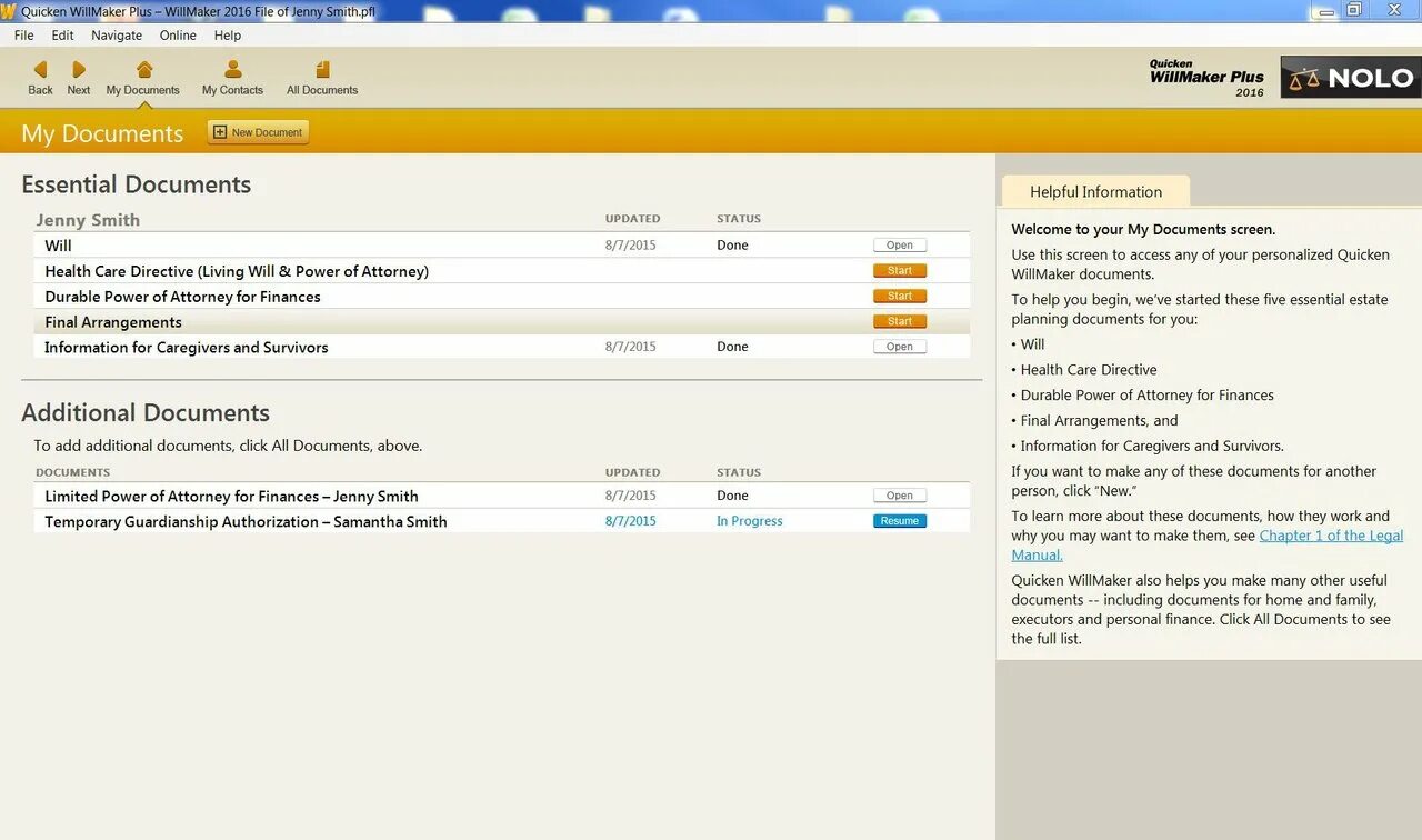 Document on click