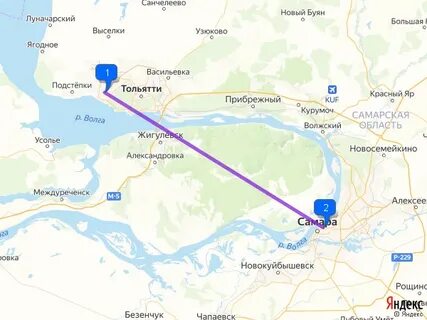 Чебоксары тольятти расстояние