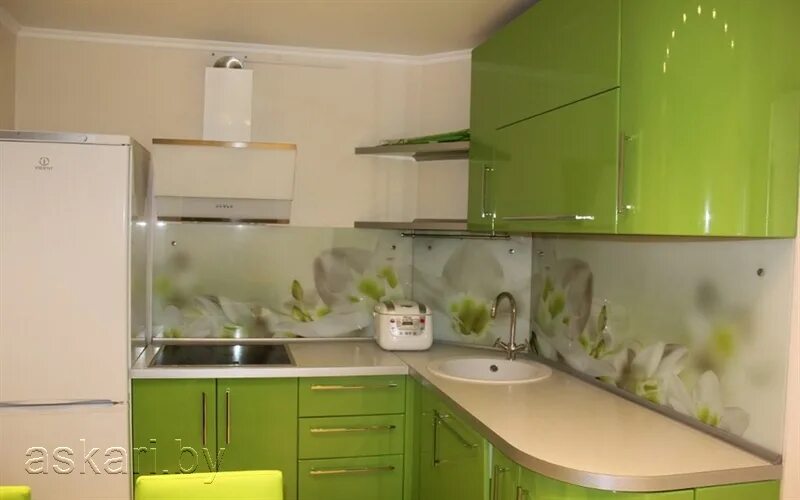 Handmade Ceramic Kitchen Tile Projects by Mercury Mosaics Green kitchen backspla