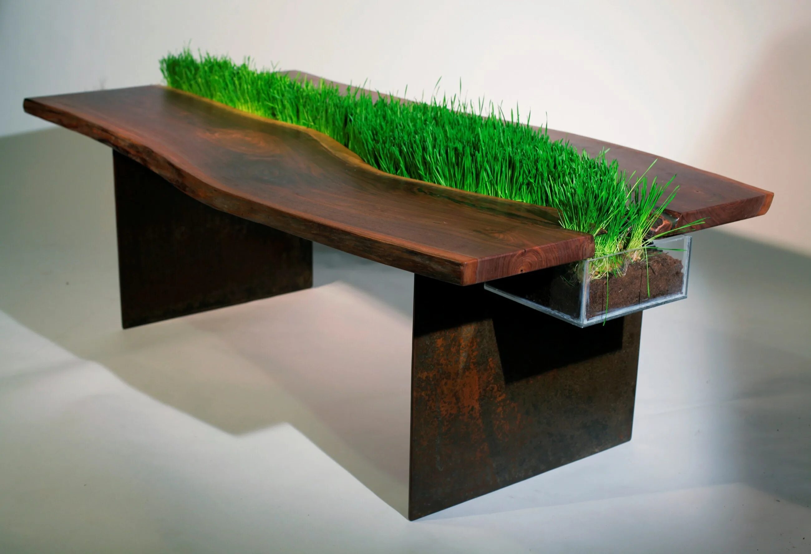 Нестандартные предметы. Журнальный столик «Moss Garden». Необычные столы. Дизайнерские столы. Необычный стол дизайнерский.