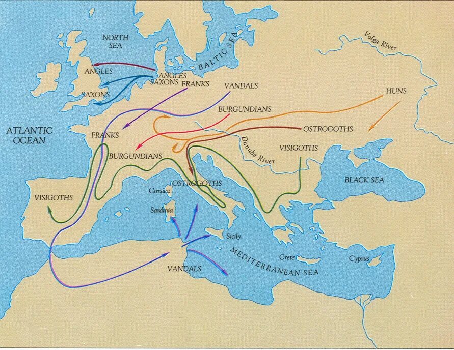 Вандальско аланское королевство. Великое переселение народов вандалы. Карта Великого переселения народов 4-7 век. Римская Империя и великое переселение народов карта. Распространение готов
