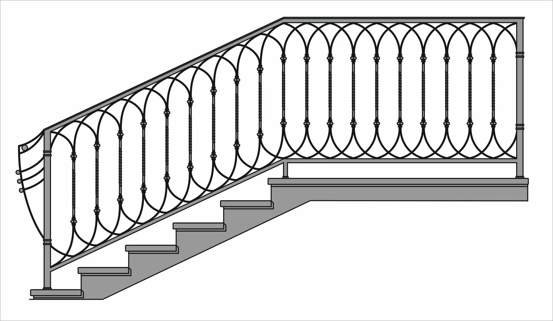 Рисунки перил лестнице. Овальные перила. Кованые перила в готическом стиле. Перила сборные. Перила овалы.