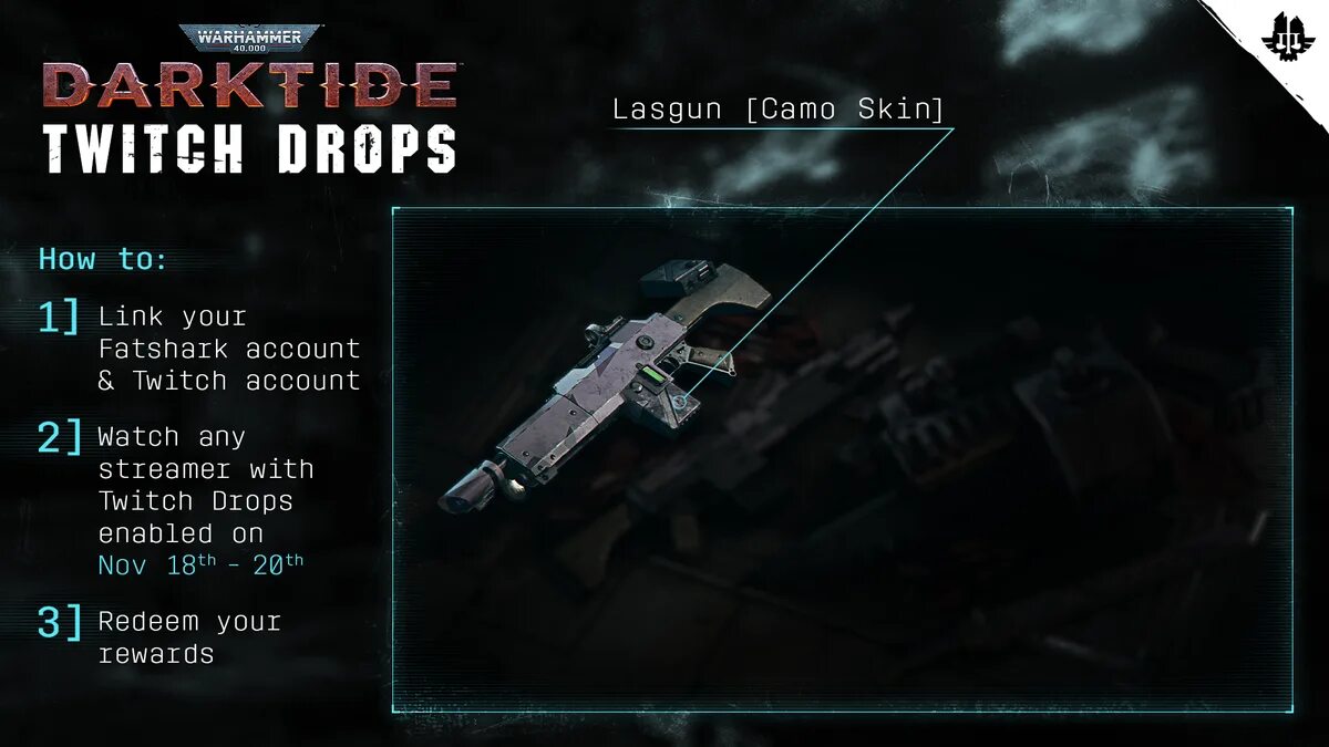 Darktide код ошибки 3001. Твич дропс. твич дропс раст. darktide скины. darktide warhammer 40.000 dark tide.