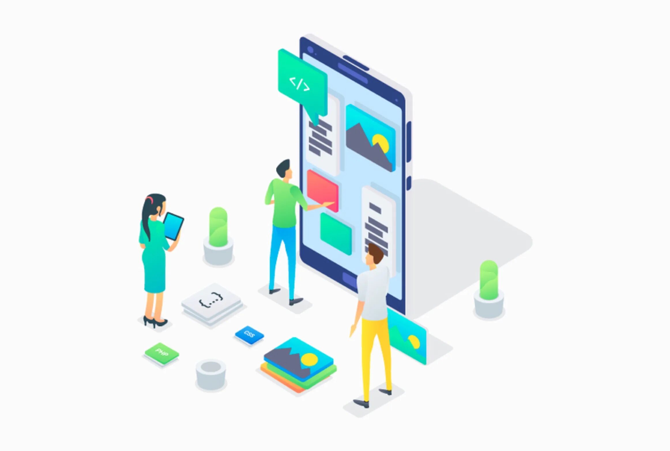 Разработка web приложений. Мобильное приложение иллюстрация. разработка flat. веб иллюстрации. веб дизайн иллюстрации.