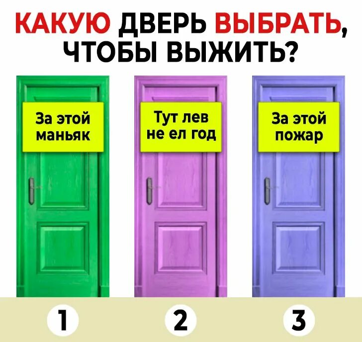 3 двери какую выберешь. Какую дверь выбрать загадка. какую дверь выбрать чтобы выжить. какую дверь выбрать. выбери дверь чтобы выжить.