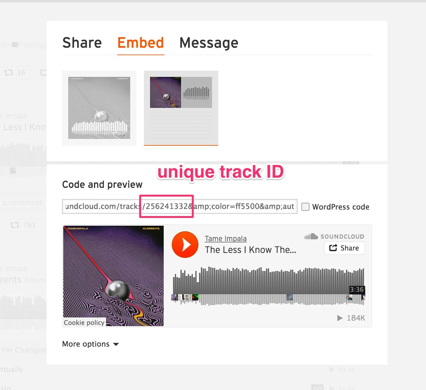 Message embed. Embed code. Что такое эмбед код. Soundcloud embed code. Embed кнопка.