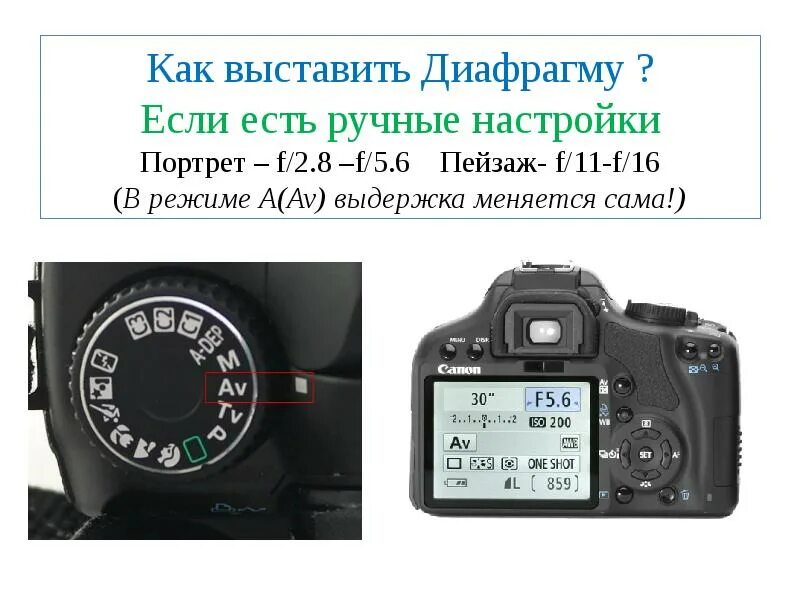 Параметры съемки