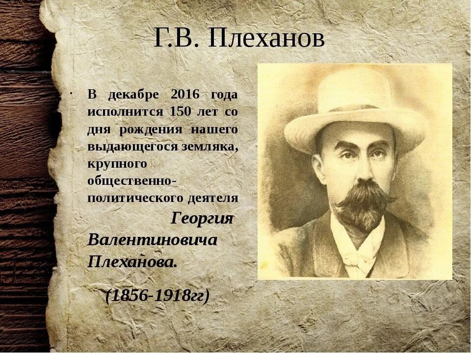 Знаменитые люди Липецка и Липецкой области. Г. В. Плеханов (1856-1918). Выдающиеся люди Липецка.