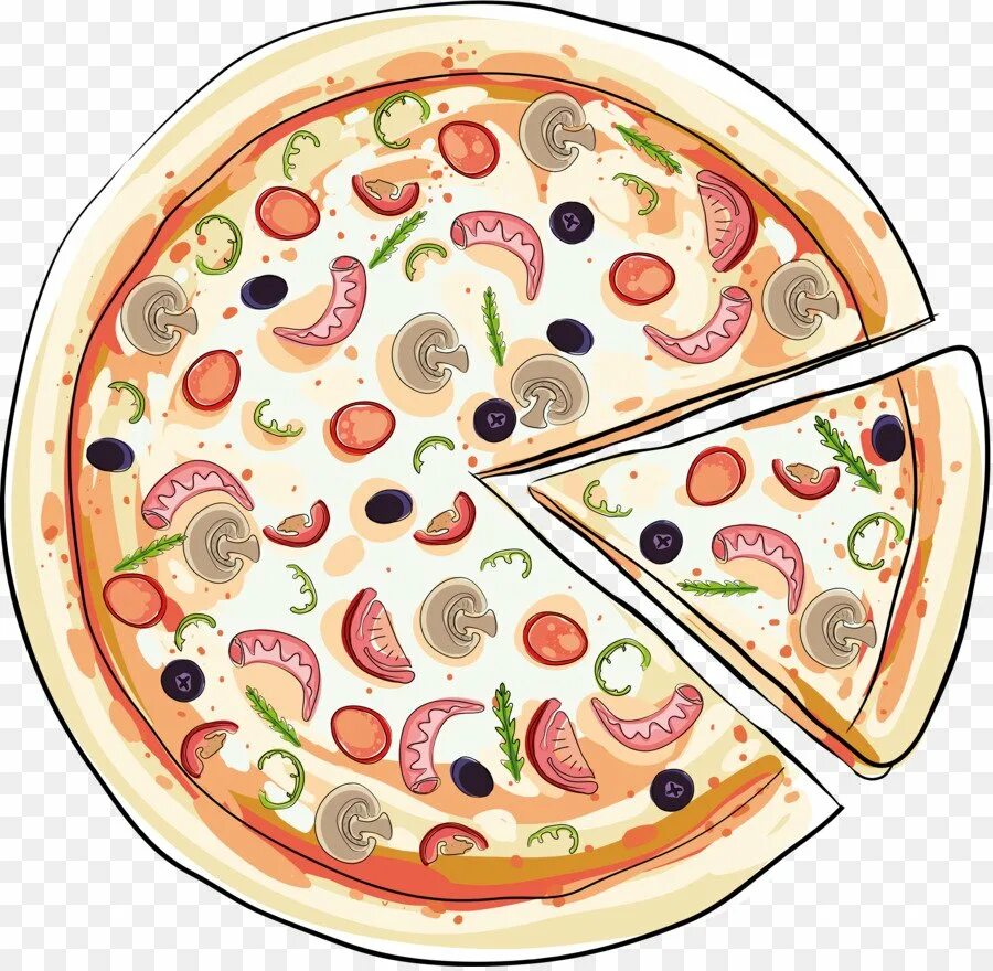 Пицца рисунок. Pizza eps.