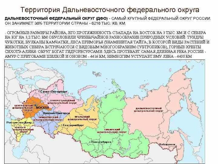 Федеральные округа России. Самые большие федеральные округи. Территории федеральных округов. Федеральные округа России и их центры.