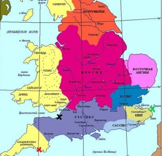 Карта Великобритании в 9 веке. Карта королевств Англии в 9 веке. Карта Англии 10 век. Королевства Англии 9 век. Англия 9 век
