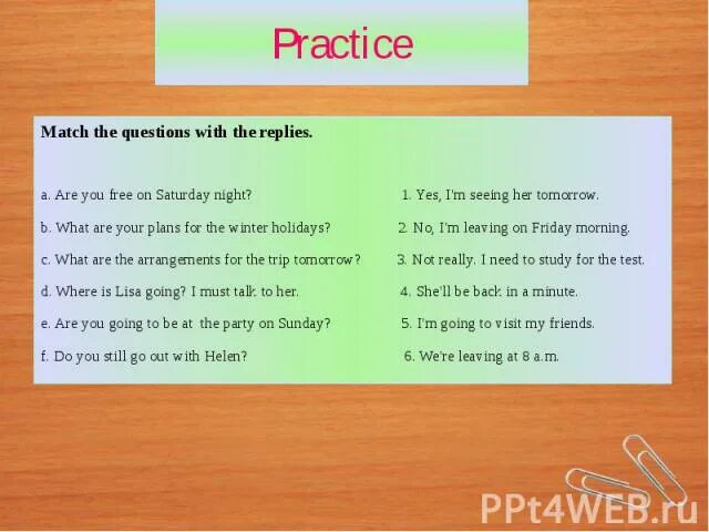 Match the questions with the answers 18. Practice practice разница. match и practice разница. match the questions to the answers.