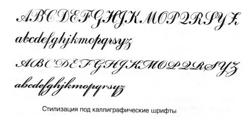 Виды рукописных шрифтов