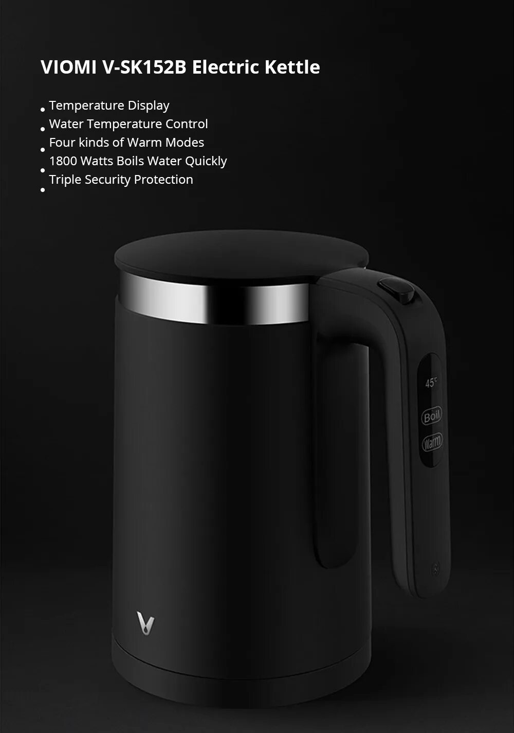 Viomi v-sk152b. Электрический чайник Viomi Smart kettle Bluetooth v-sk152b. Чайник Xiaomi Viomi. Электрочайник Viomi Smart kettle v-sk152b черный. Viomi kettle bluetooth