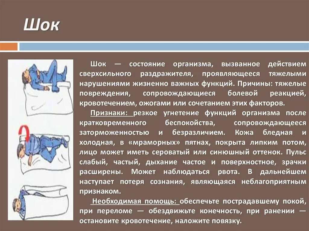 Находится в состоянии шока. Находится в состоянии шока