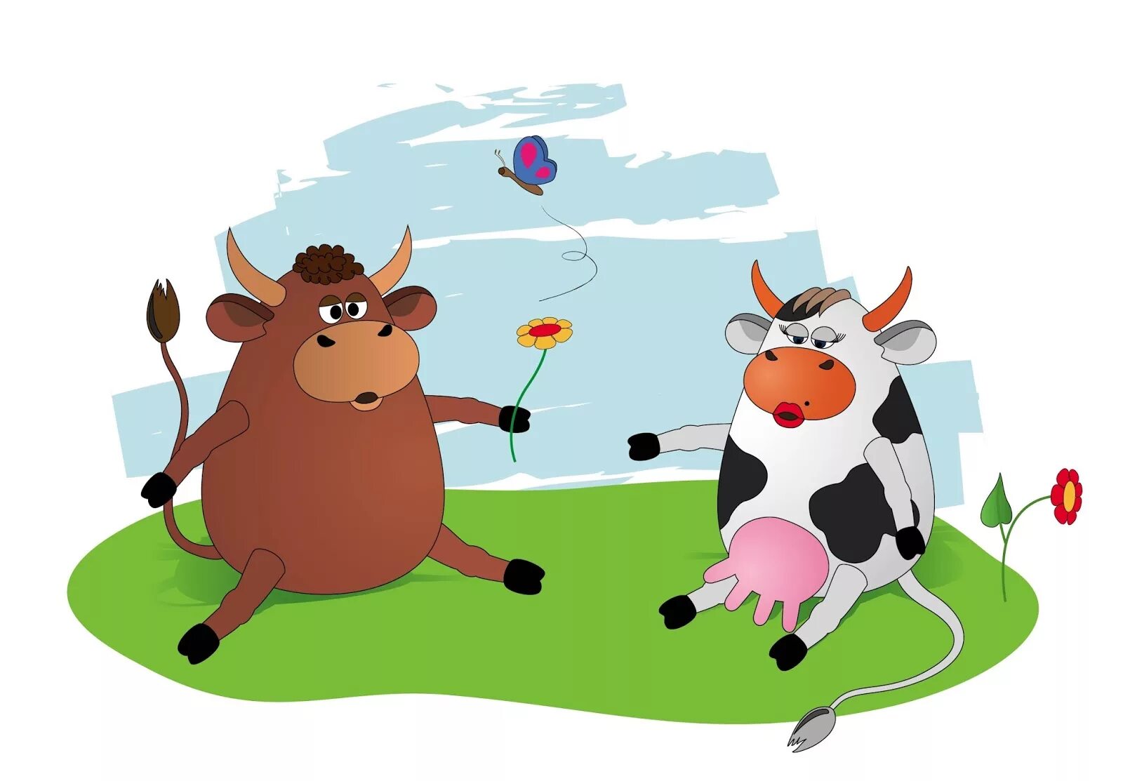 Верная коровка. Веселая корова.. Мультяшные коровы. Бык рисунок. Корова и бык.