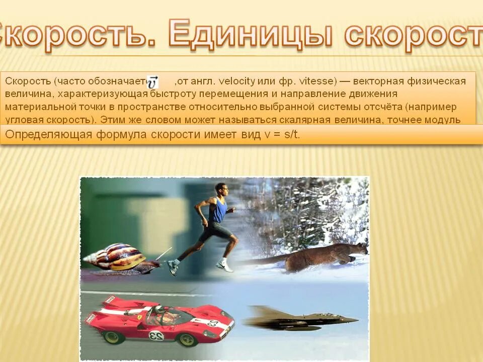 Скорость имеет