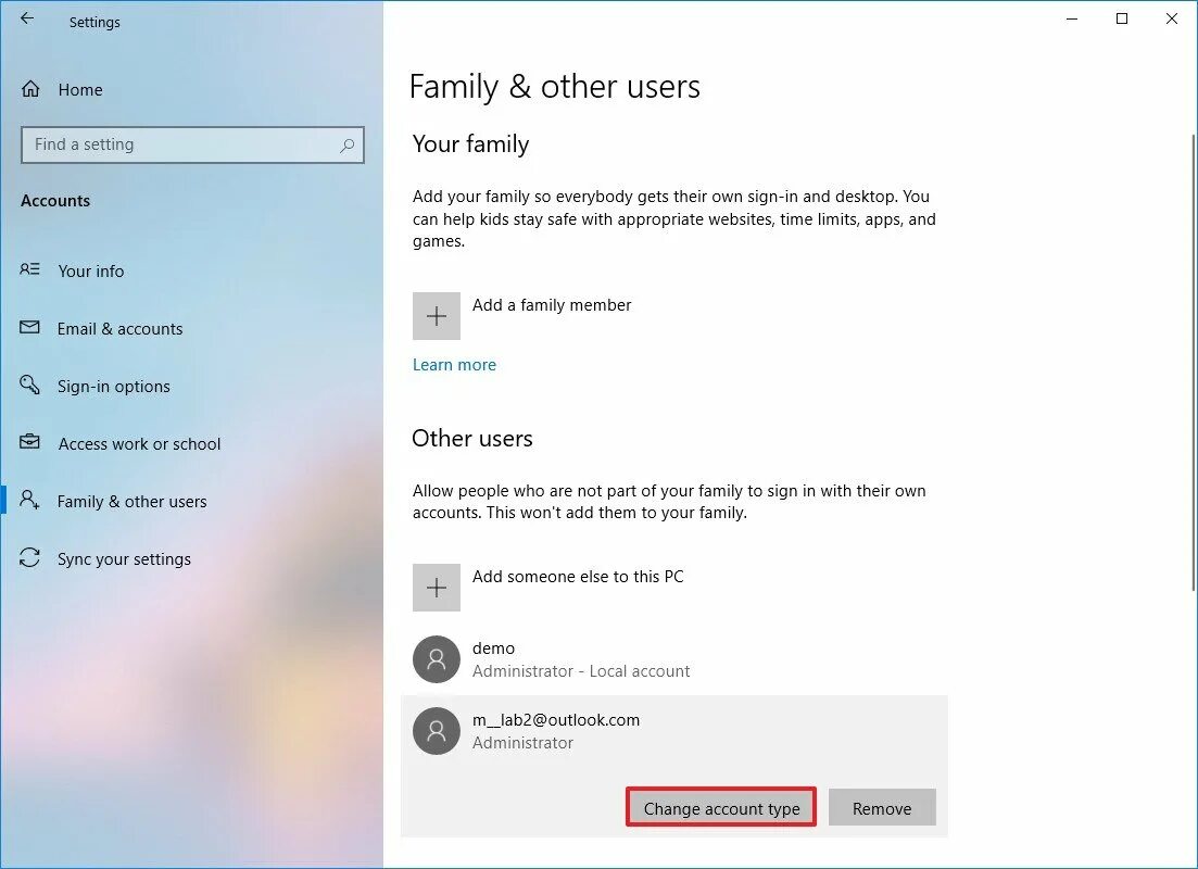 Change account settings. How to change admin&#039;s account windows 10. how to change account settings windows 10. change administrator account in pc.
