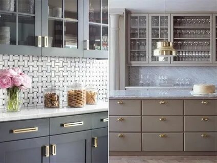 Кухни серые с золотом