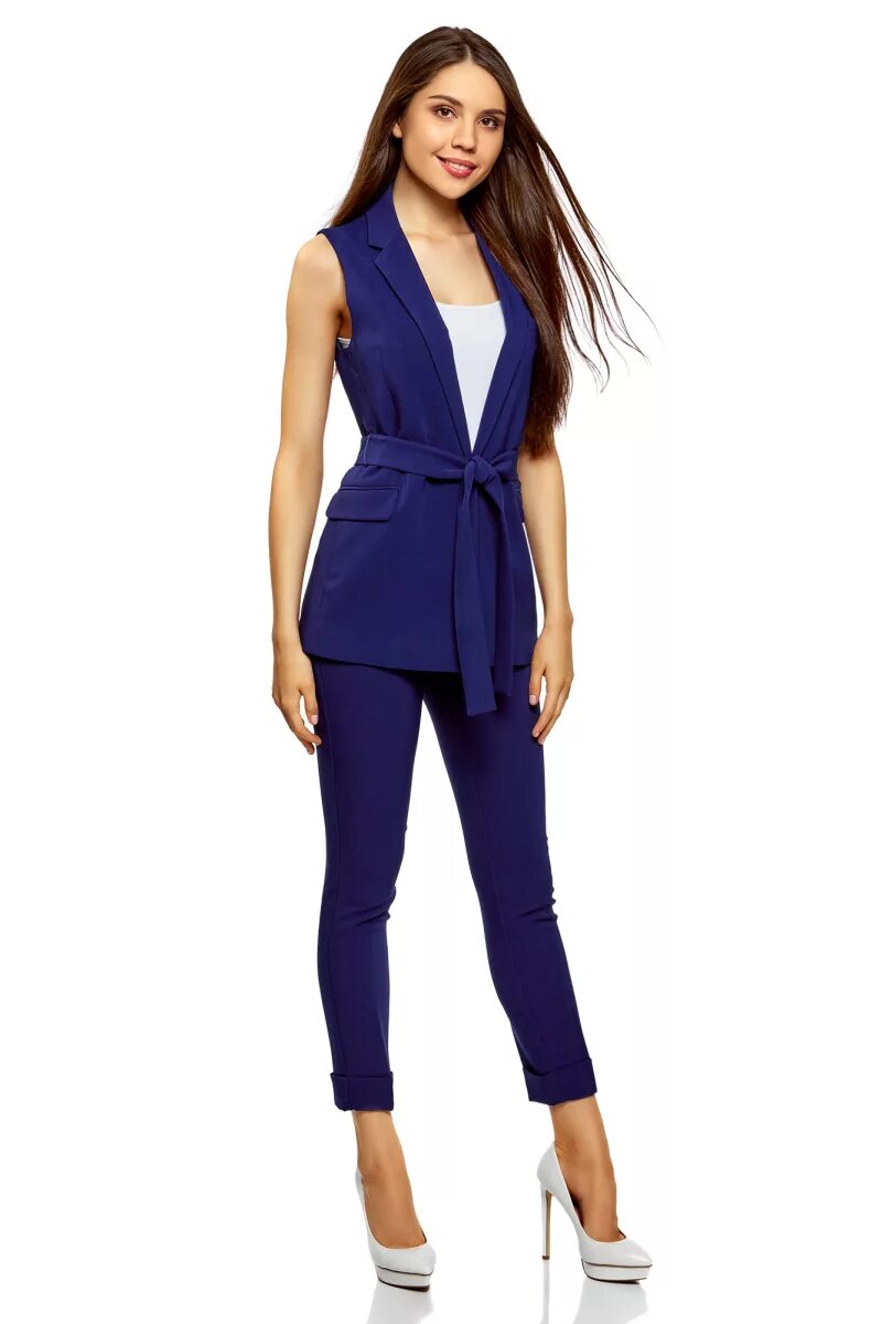 Виктория виччи костюмы. Savage брючный костюм тёмно-синий. Брючный костюм зарина. Женские костюм без рукавов. Брючный костюм с удлиненным жилетом.