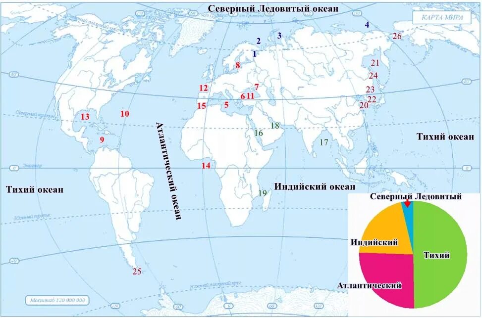 На карте отмечены 13. Проливы на карте мирового океана. Проливы на карте. Моря на контурной карте.