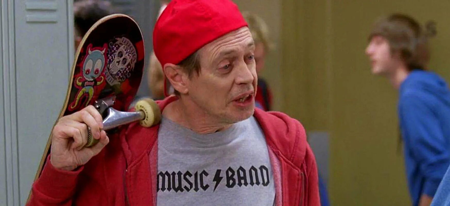 Hello fellow kids. Стив Бушеми fellow Kids. Стив Бушеми hello fellow Kids. Стив Бушеми в кепке и со скейтом. Стив Бушеми со скейтбордом.