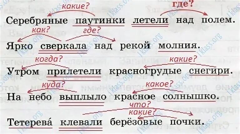 Русский язык страница 89 задание 6. Подчеркните основу каждого предложения. Три предложения с главными членами.