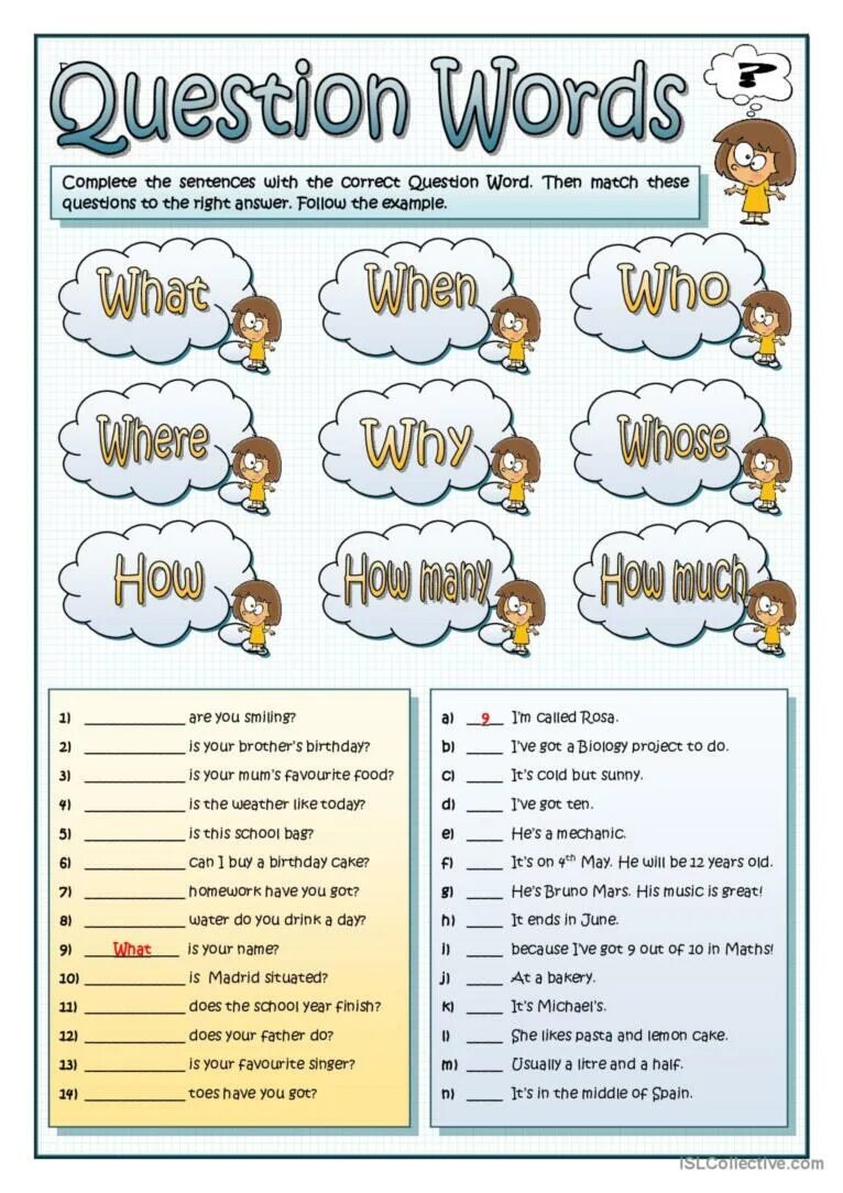 Fill in who why which when