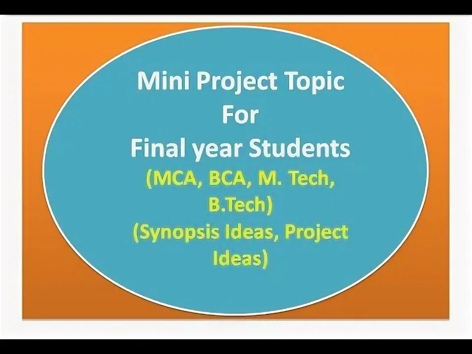 Project topics. Project topics