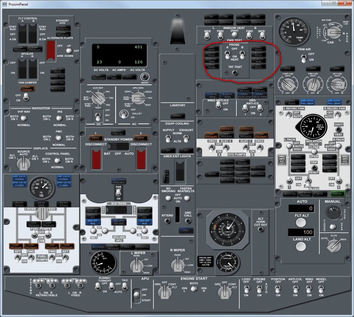 Panel controls c