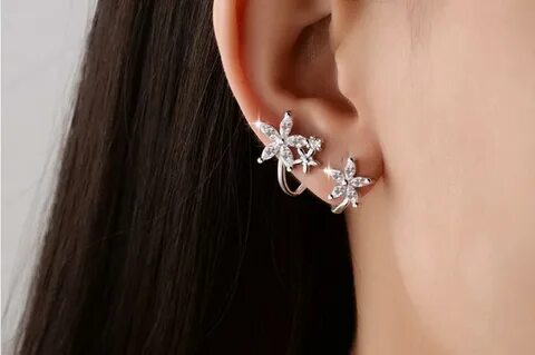 Серьги каффы из серебра